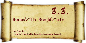 Borbáth Benjámin névjegykártya