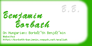 benjamin borbath business card
